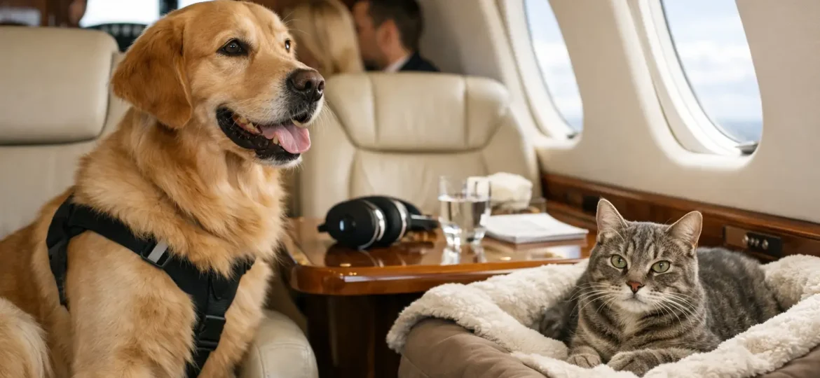 Animali in volo privato: comfort e sicurezza