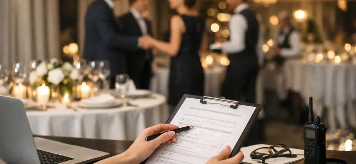 Organizzazione gala dinner aziendale senza rischi